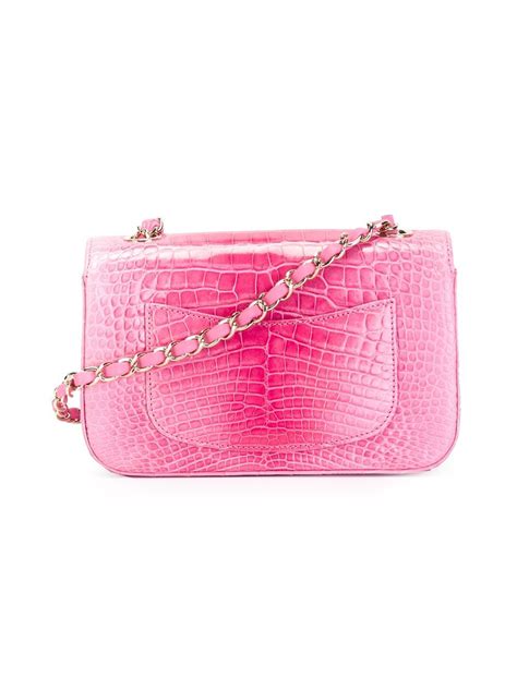 pink crocodile chanel bag|chanel crocodile 227 flap.